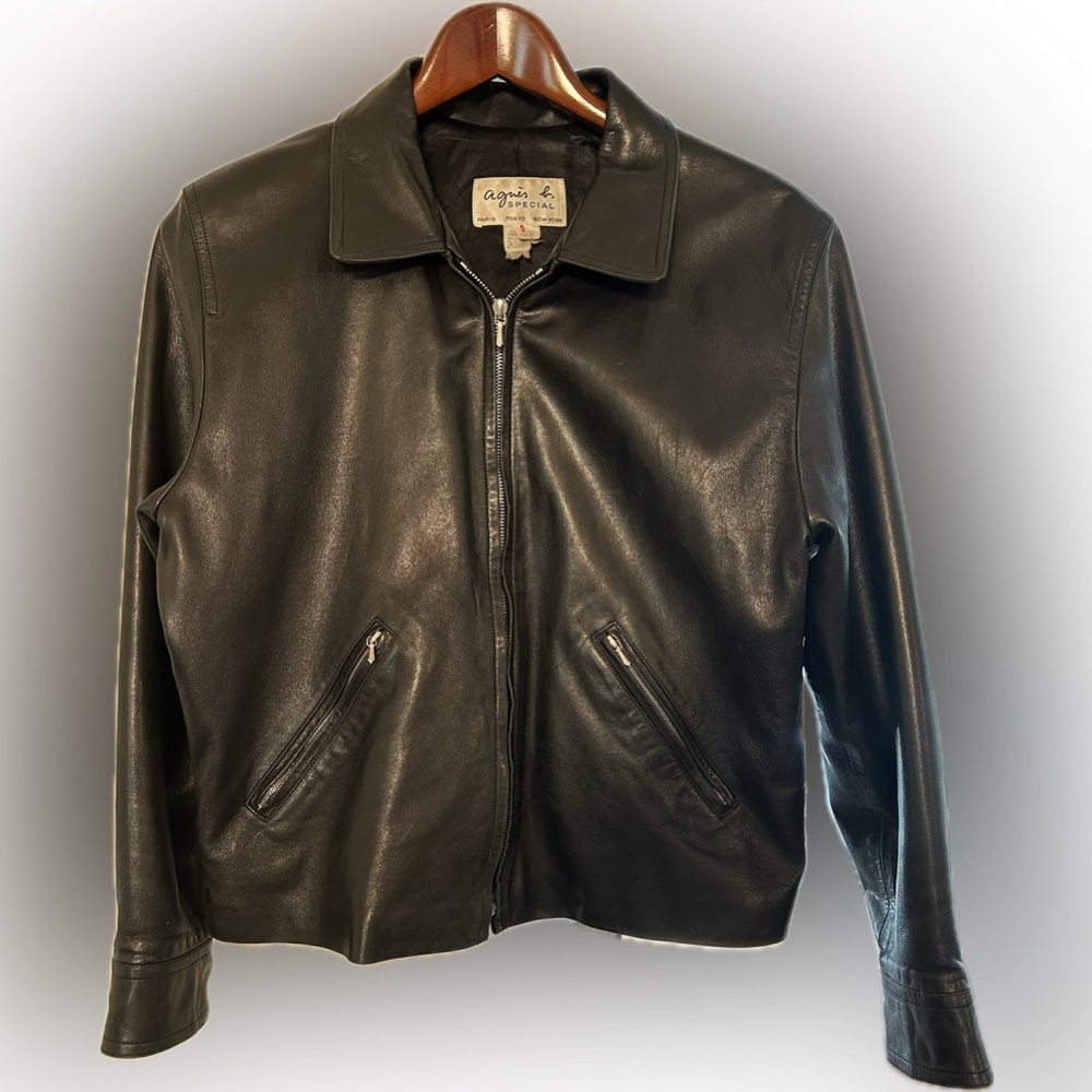Agnes b. Women’s black leather jacket